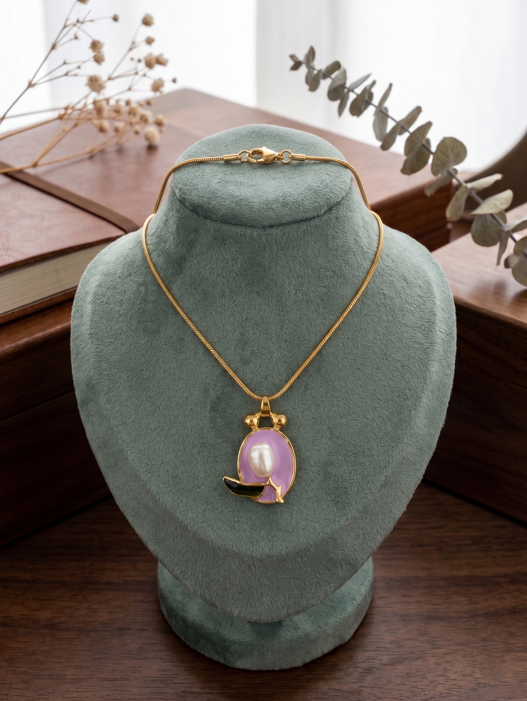 Aurora Pearl Charm Necklace
